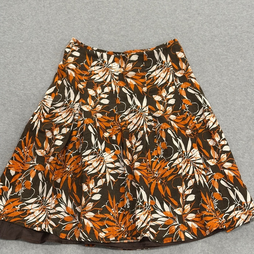 Ecologie 100% linen Floral A-line skirt